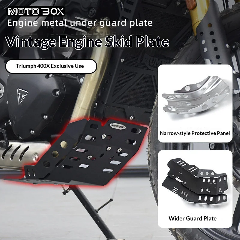 【Premium】For Triumph Scrambler 400X Engine Guard Plate, Retro-style Metal Underbody Trim Accessory
