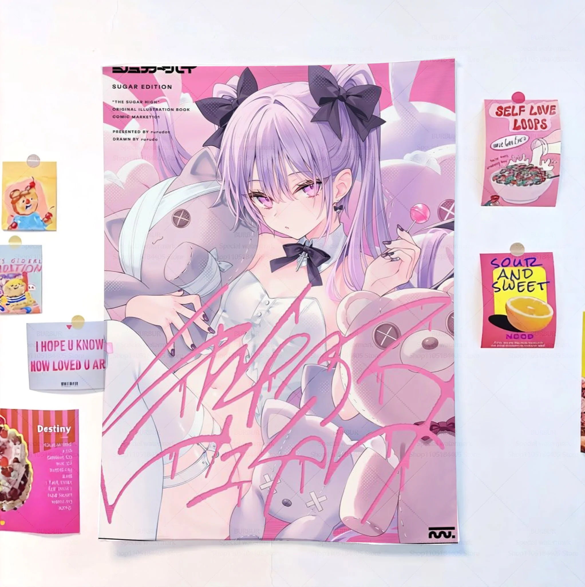 R-ur-udo's second-dimensional cute super-talented girl live streaming tapestry girl, Japanese cute-themed merchandise, rice fiel