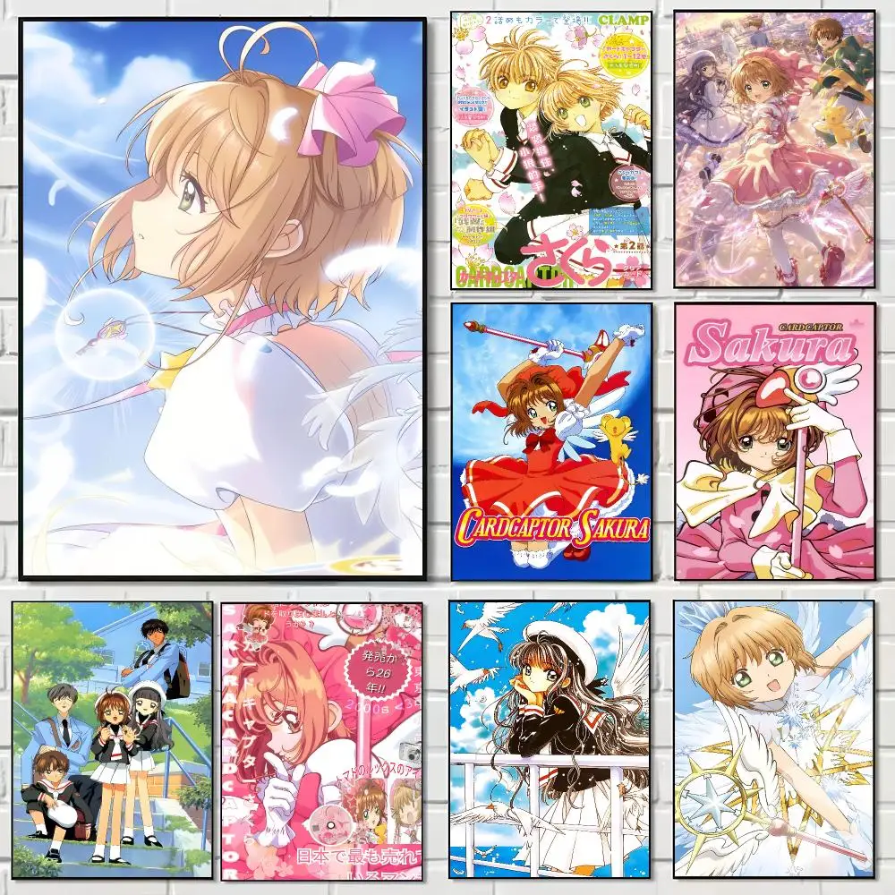 Shoujo Anime C-Cardcaptor Sakura Poster Pegatina artistica HD autoadhesiva impermeable para salon dormitorio