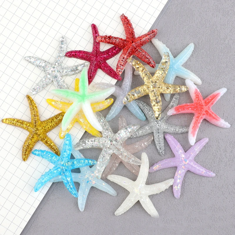 Romantic Ocean Series Resin Large Gradient Starfish Pendant Phone Case Accessories DIY Children's Hair Accessories Headwear Mate