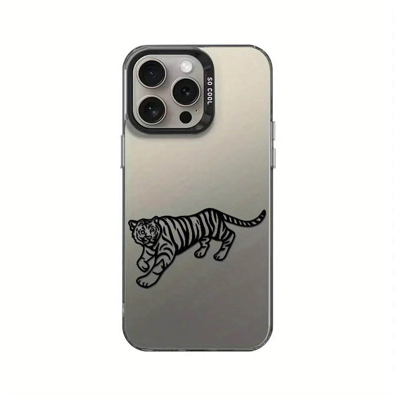 

Simple tiger pattern phone case for iPhone 17 16 15 14 13 12 11 Pro/ Max/Plus shock-proof rear cover anti-fingerprint
