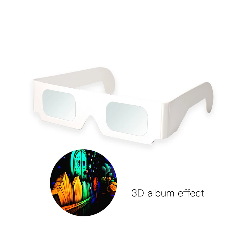 Picture 3: 20Pcs Chromadepth 3D Paper Prism Diffraction Spectrum Glasses for Laser Shows, Raves, Light Concerts and New Years Christmas