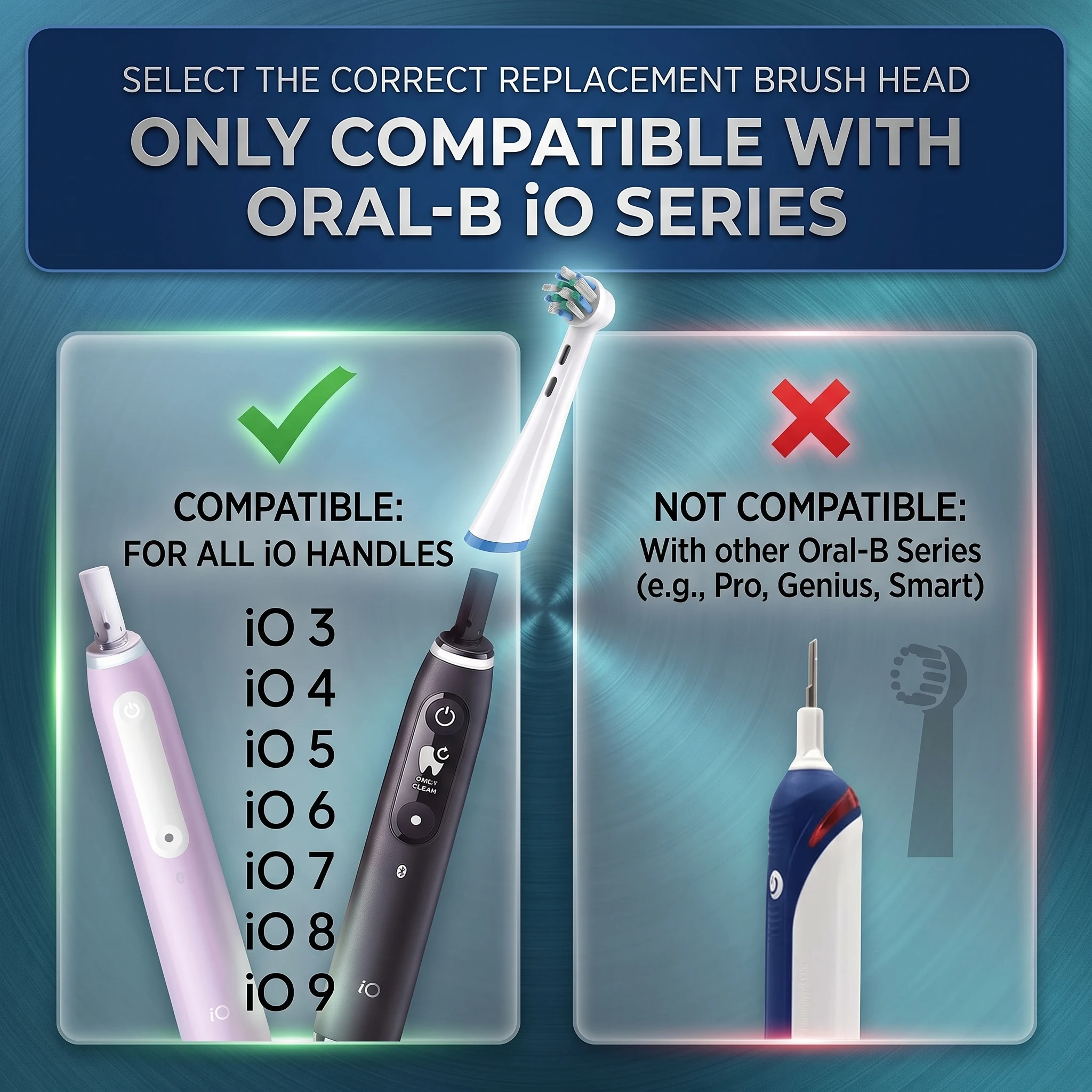 Replacement Brush Heads for Oral iO -B 3-10 Electric Toothbrush, Multi-Angle Deep Clean, Angled Bristles for Plaque Removal