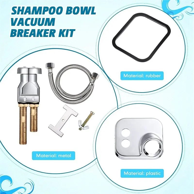 B84B-Shampoo Bowl Vacuum Breaker Kit Hardware Handle 7-Piece Set