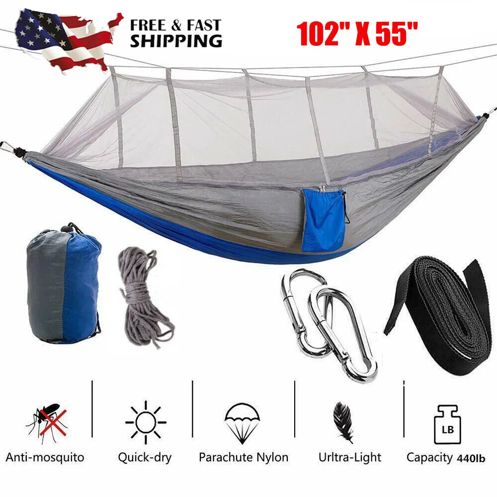 

Двойной гамак с москитной сеткой для кемпинга, сада, улицы, подвесное кресло-качели, кровать