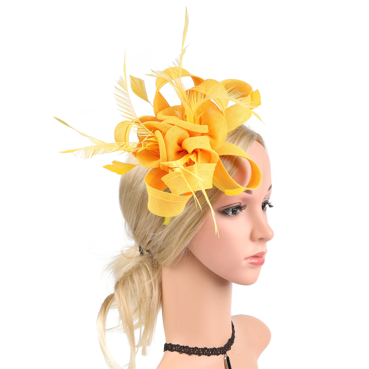 2023 New Tea Party Flower Fascinators Kentucky Headband Derby Hat Wedding Cocktail Feathers Ribbon Fascinator Hats for Women