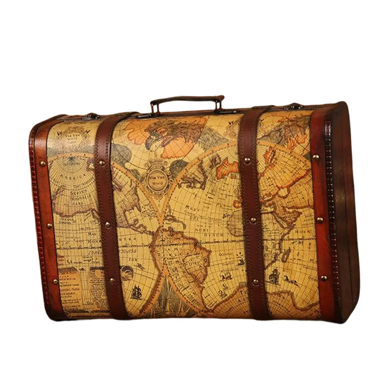 Vintage Suitcase with Handle Suitcases Photo Props Wooden Trunk Decorative Box Suitcase Wood Chest for Shop Window Shop Bedroom