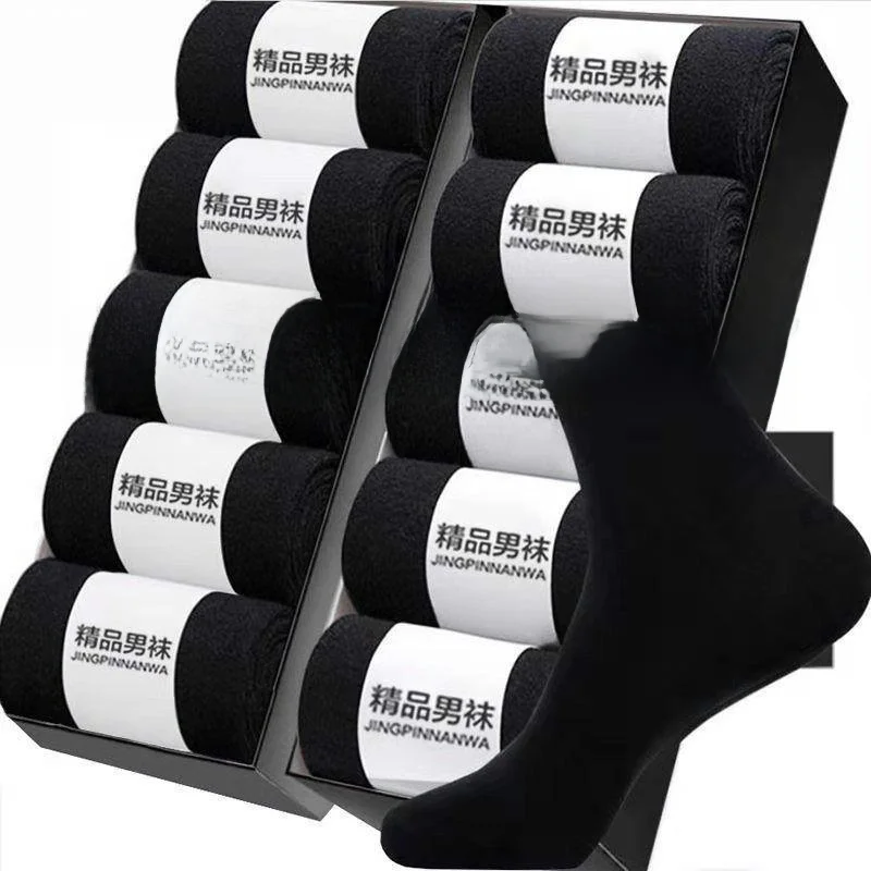 

Men's Cotton Sos Breathable Sweat Absorbent Mid-Calf Length Busin Casual Spring Bla Outdoor Cam Traveling Skiing