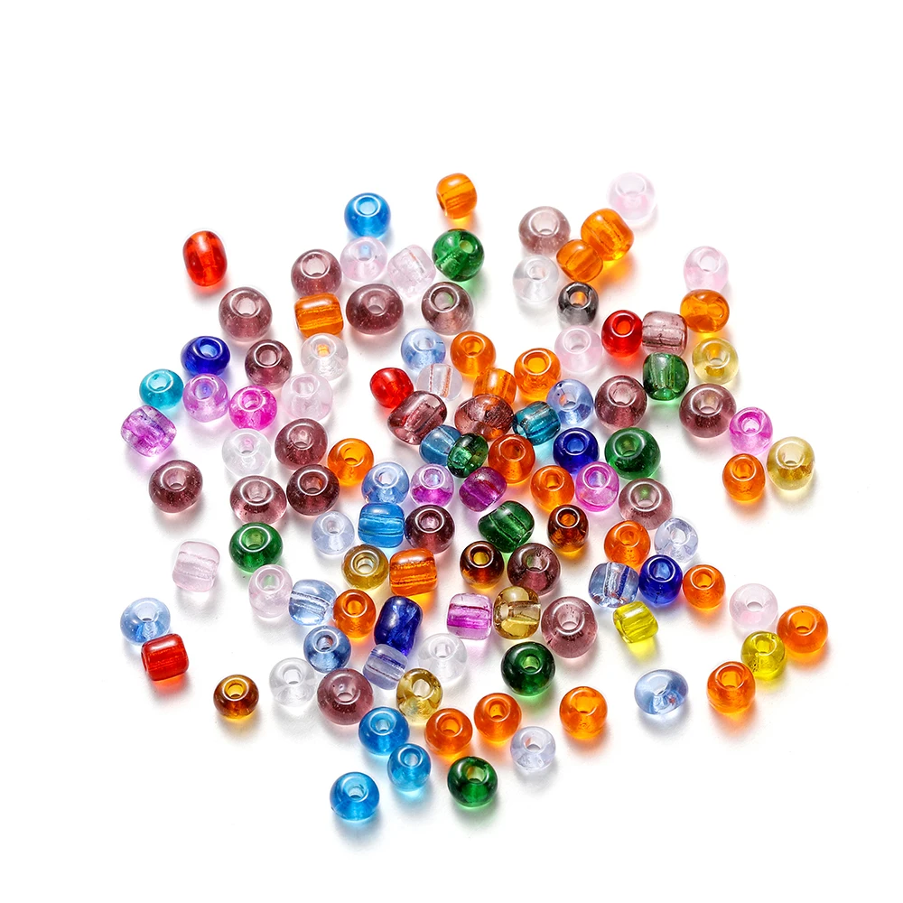 300Pcs/Lot 4mm Transparent Glass Round Loose Spacer Seed Beads For Jewelry Making Handmade DIY Bracelet Necklace Accessories