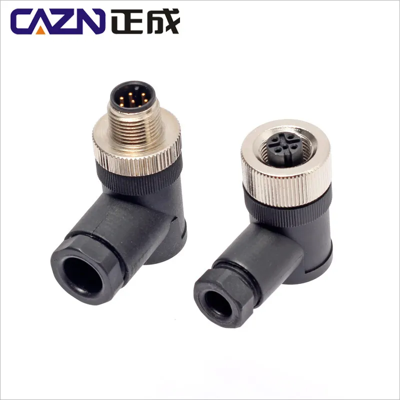 Hot-selling M12 Plastic Straight Angled Assembled Connectors 2 3 4 5 6 8 12 17 Pins A B D Male Female PG7 PG9 Metal Connectors