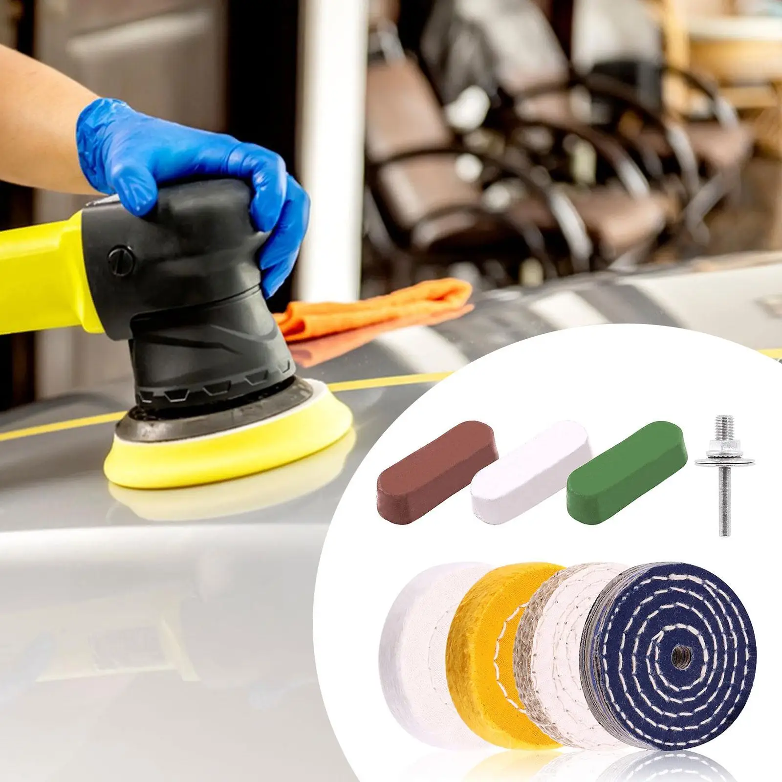 

Buffing Polishing Wheel Kit Reusable Accessories Practical Lightweight Metal Jewelry Glass Polishing for Metal Table Grinder