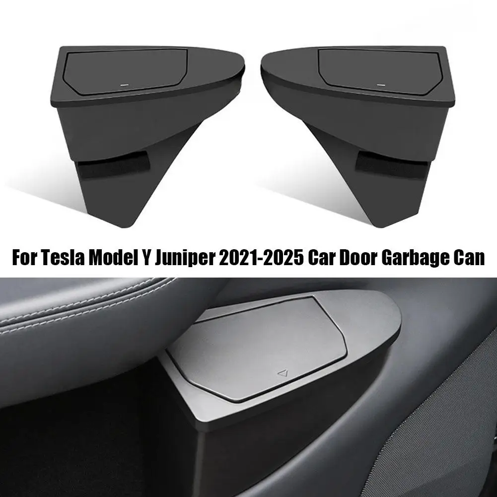 Car Door Storage Box For Tesla Model Y Juniper 2025 Multi Functional Front Door Storage Trash Can Car Interior Accessories