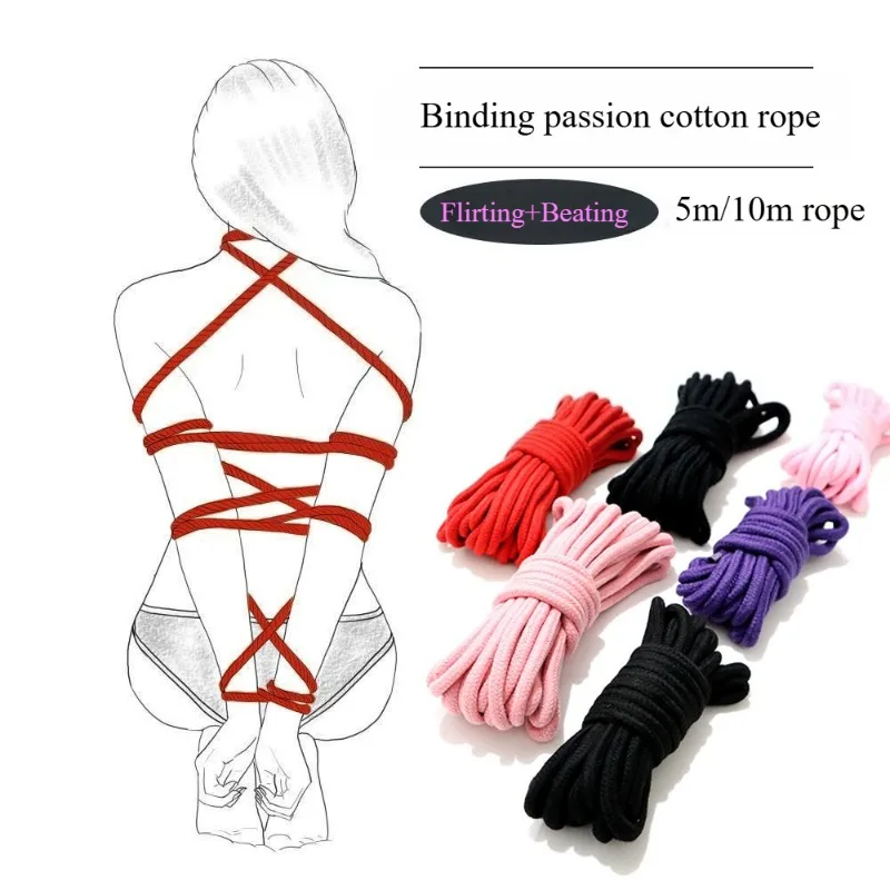 SM عبودية القطن حبل 10 النايلون متر مضفر ضبط النفس للأزواج اللعب BDSM الوثن لعبة الخاضعة التدريب الجنس التبعي #1