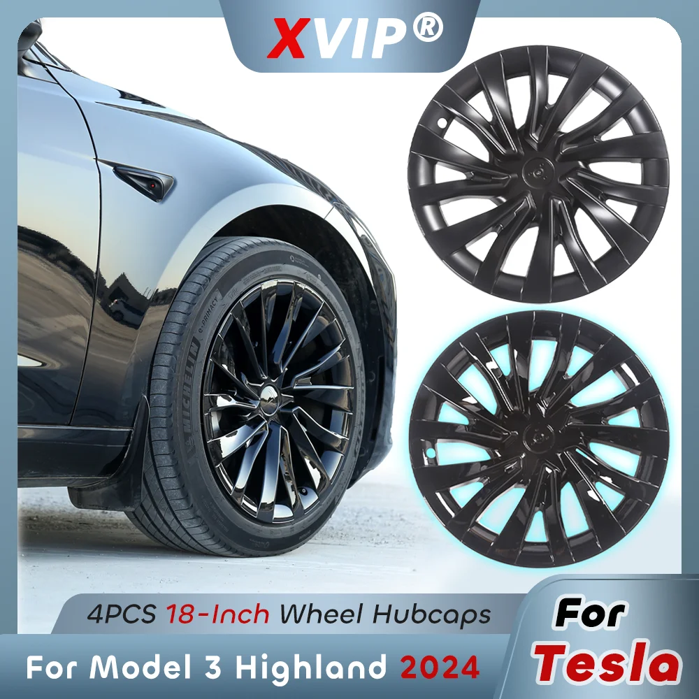 XVIP Nava Style HubCap 18\'\' Dla Tesla Model 3 Highland 2024 Wymienna osłona felgi Błyszcząca matowa czarna Akcesoria