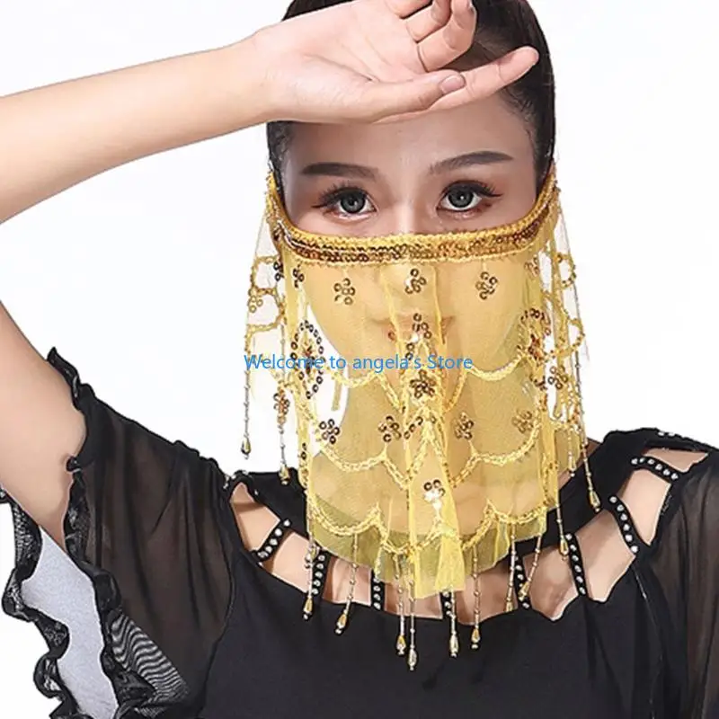 X4YC Happy Gathering Net Face Scarf Elegante adição fantasia para shows e eventos