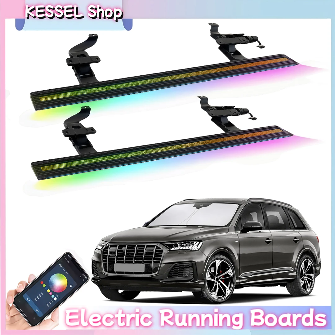 

Выдвижные электрические подножки с LED-подсветкой для Audi Q7 2016-2022 2023, электрические выдвижные ступеньки Powerstep.