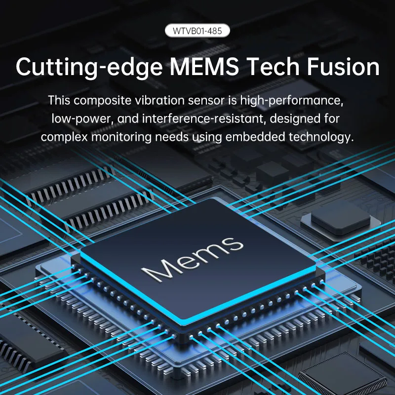 WitMotion WTVB01-485 Triaksial Perpindahan Kecepatan Amplitudo Getaran Sensor Motor Pompa Getaran Pemantauan Wate