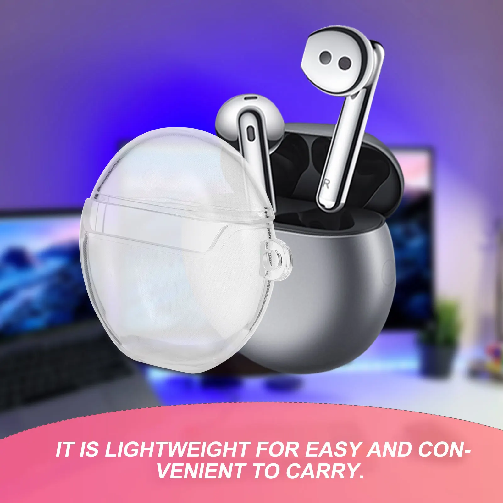 

Wireless Earphone Protective Cover Lightweight Durable Portable Storage Case Headphone Pouch TPU Material Dust Shock Proof