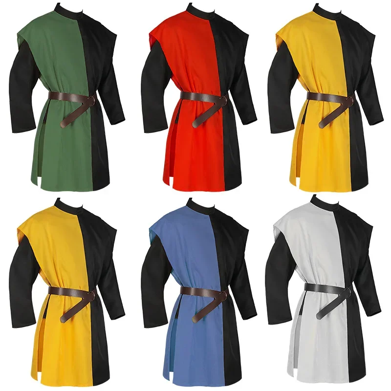Men Medieval Robe Large Ball Party Stage Performance Dress Men Casual Vintage Dress Halloween Templar Cosplay Costume