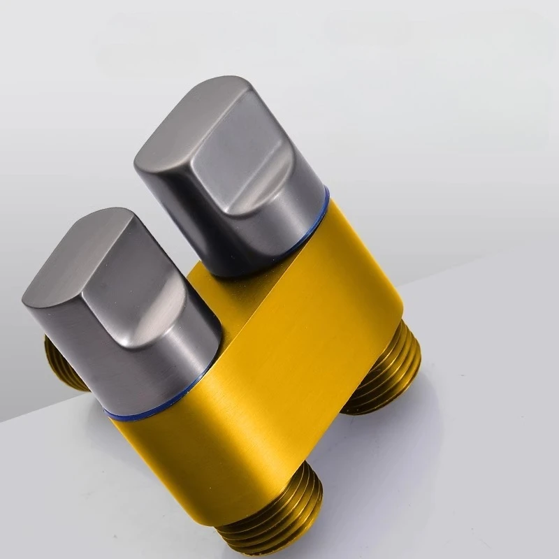 Bathroom accessories, brass double water outlet washing machine water inlet valve, automatic water stop valve