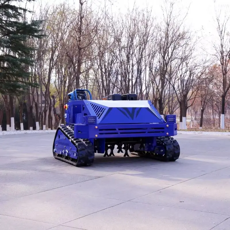 Customized operation simple all terrain lawn mower track type intelligent remote control rotating weeding machine