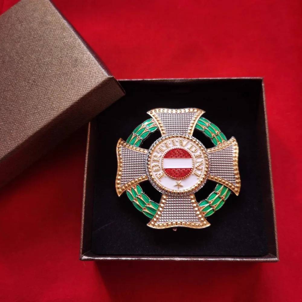 أوسترو المجر ماريا تيريزا شارة شعار الشريط ميدالية مع شارات الشريط هدية مربع الرقبة