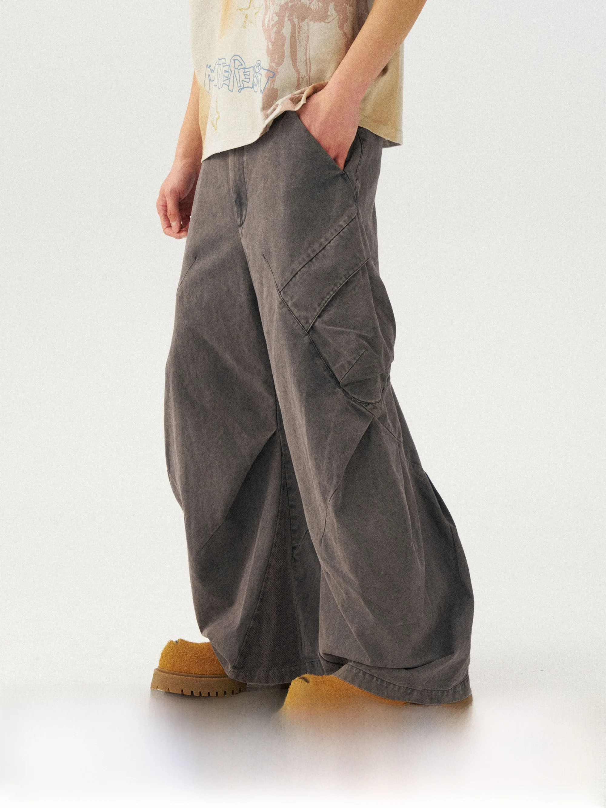 

Мужские повседневные брюки Monterest в американском стиле, плиссированные, свободного кроя, с низкой посадкой, весна-лето, хлопок