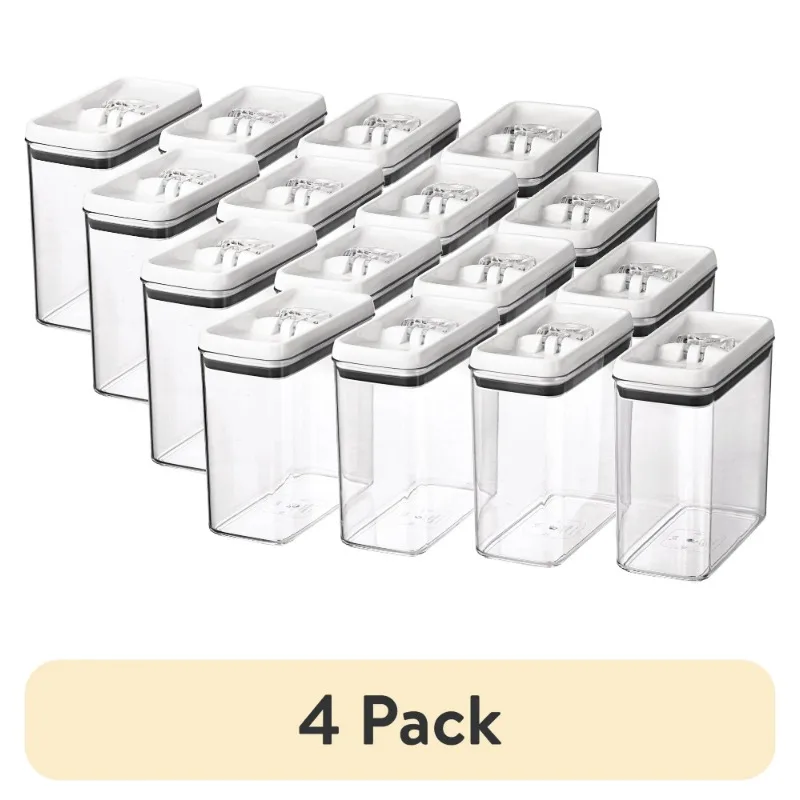 

(4 шт.) Набор канистр из 4-х прямоугольных контейнеров для хранения продуктов Flip-Tite 11,5 чашек