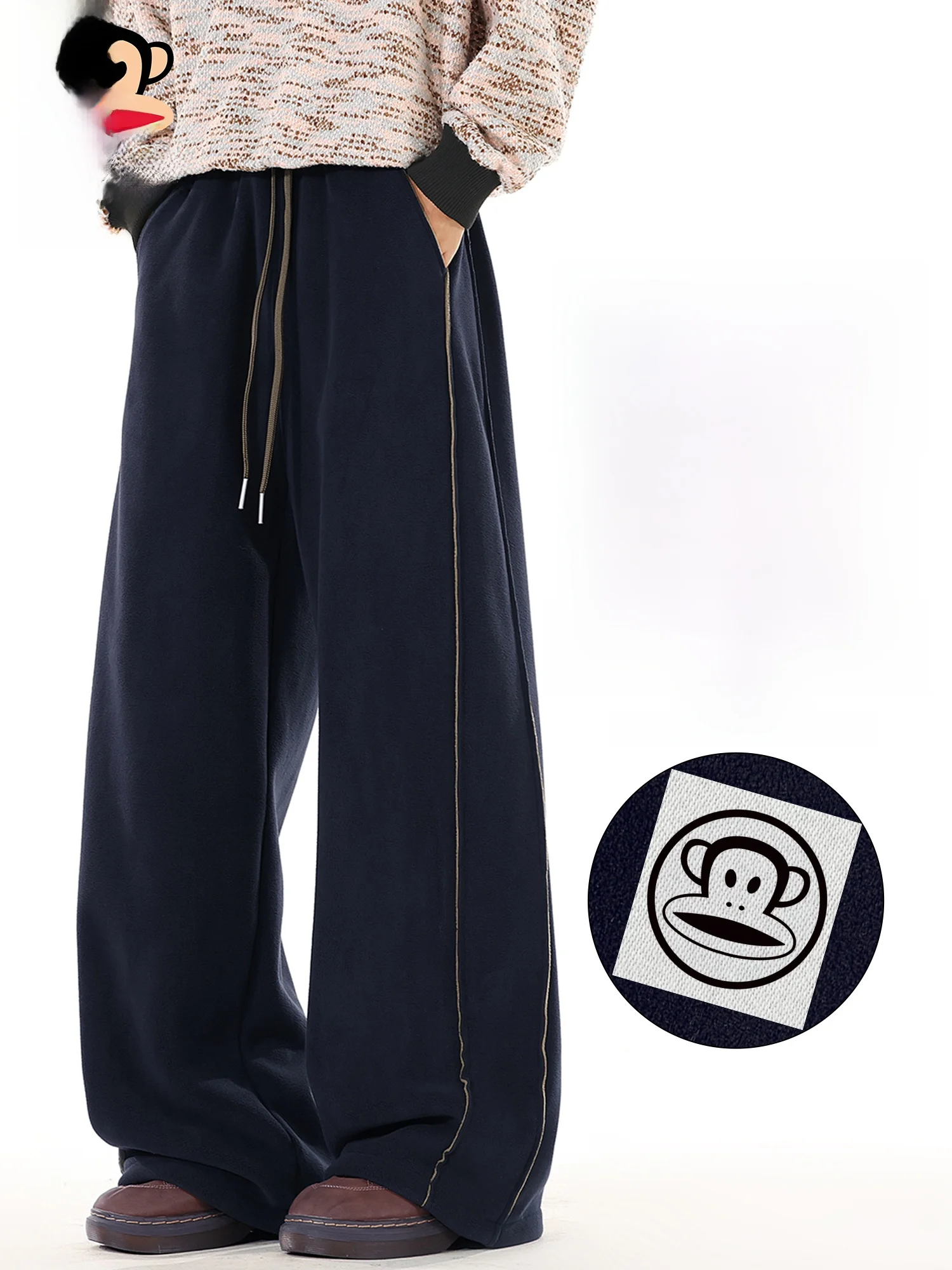 

PaulFrank Spring New American Sle Casual Pants Men Fce Warm Loose Wide Leg Long Trousers Knife Blade Design Leisure Trou...