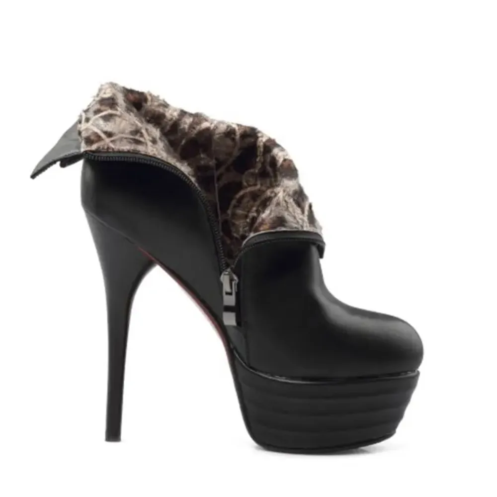 QPLYXCO 2017 New Sale Big Small Size 31-46 Ankle Short Boot Winter Sexy Women Round Toe High Heels(14cm) Wedding Party Shoes 559