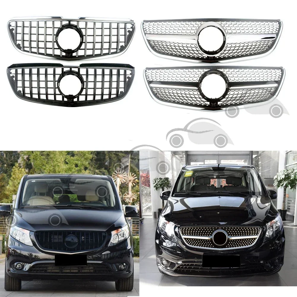 

Front Racing Billet Bumper Grille Upper Facelift Gril Fit For Mercedes W447 V-Class 2015 2016 2017 2018 2019