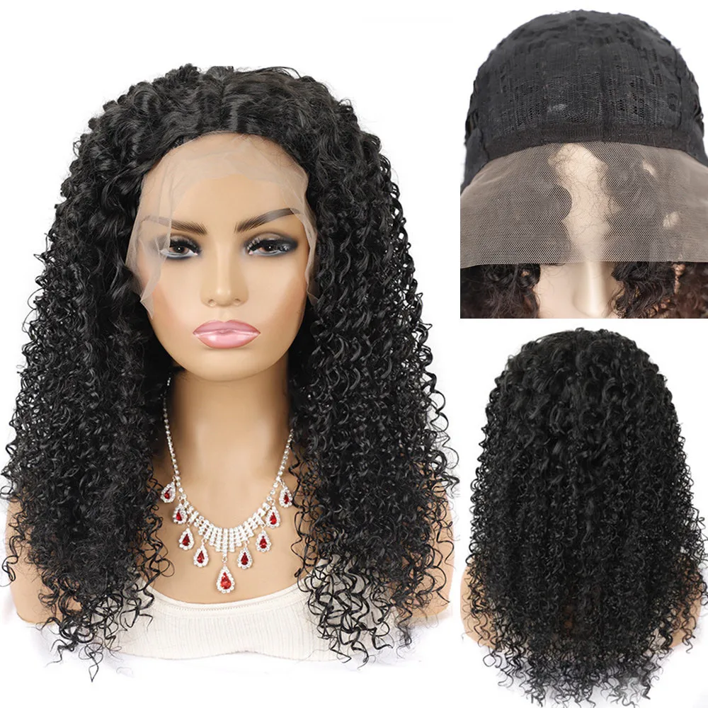 

SQRDGQ Синтетический парик для женщин Афро-кудрявые вьющиеся парики для чернокожих женщин Длинные волосы Термостойкое волокно Ежедневный парик для косплея Цвет омбре