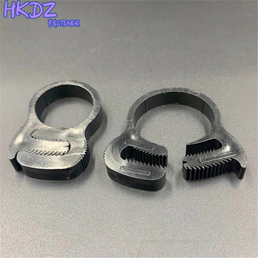 5PCS Hose Clamp 10.4~69mm Plastic Line Water Pipe Strong Clip Spring Hoops Fuel Air Tube Fitting Fastener Fixed Tool Black White