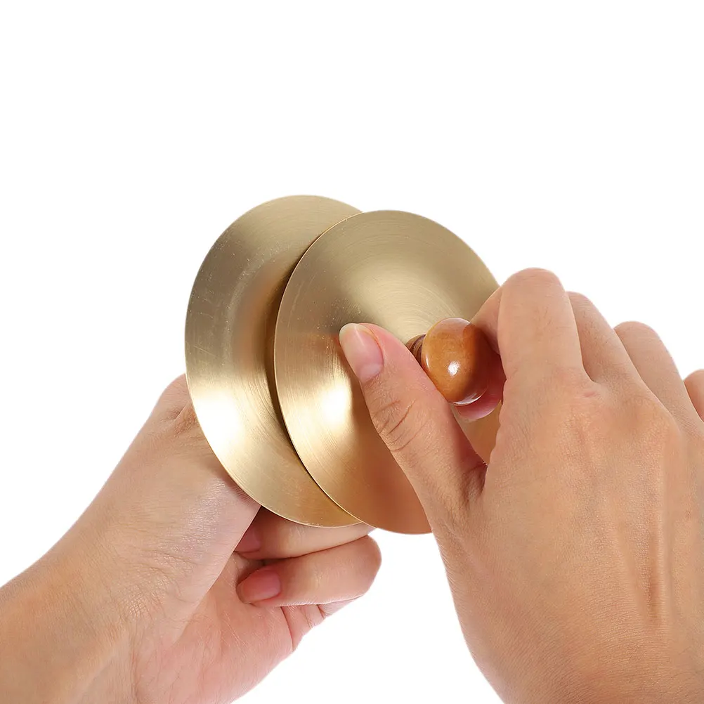

1 Pair Copper Cymbals Performance Cymbals Mini Hand Percussion Instrument for Dance Performance