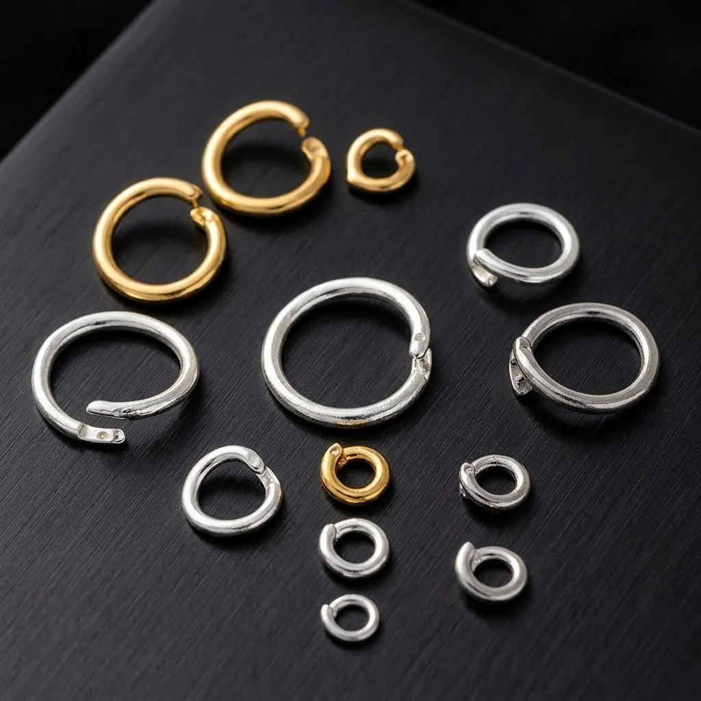 10 Stück 20 Stück 18K vergoldete Messing-Spaltringe, offene Biegeringe, Verbinder für Halsketten, Armbänder, Schmuckherstellung, Zubehör, Komponenten – Detail 2