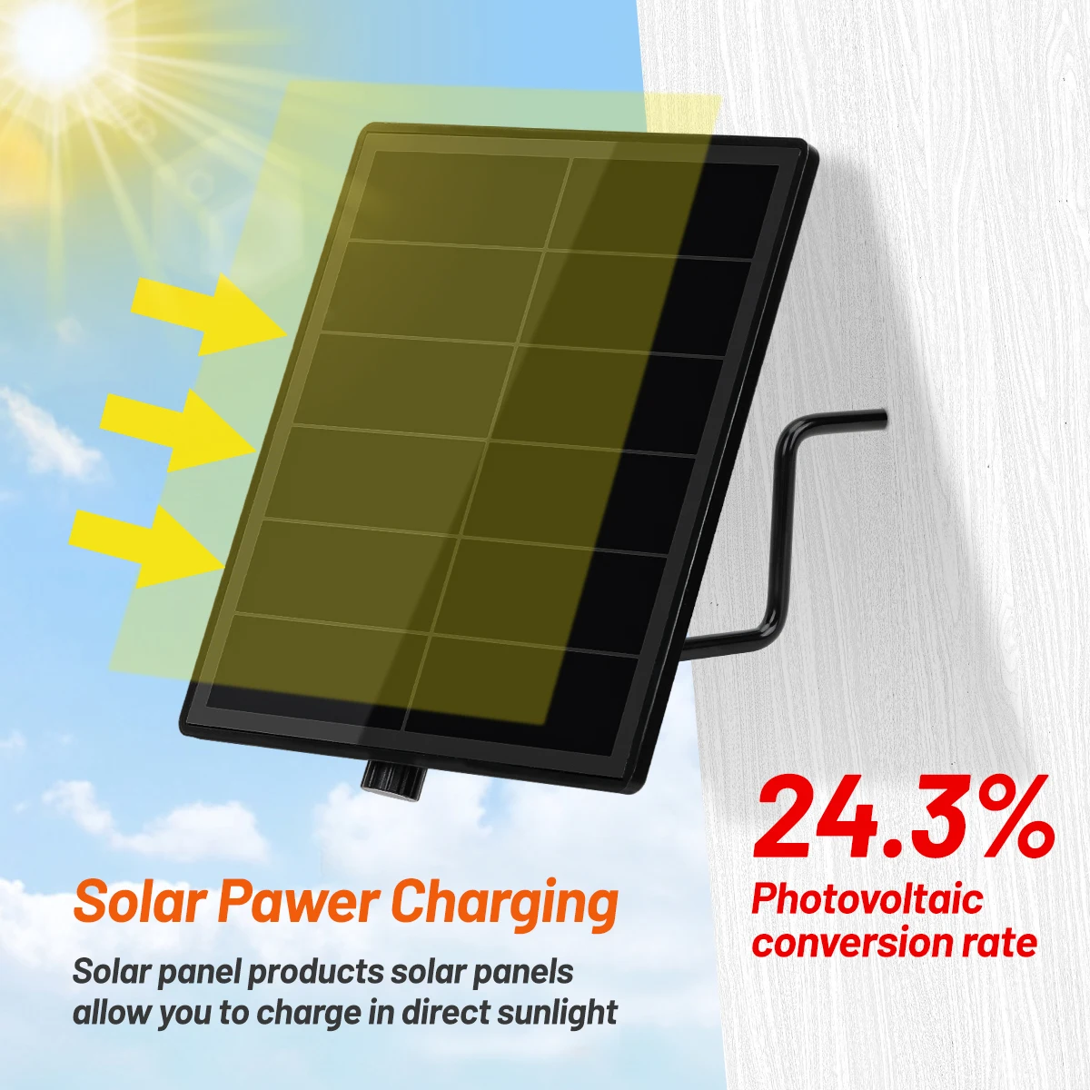 Painel solar para câmera de segurança, campainha 6v 5w painel solar ao ar livre ip66 carregador de bateria à prova d'água 12 volts com porta dc 5.5*2.1