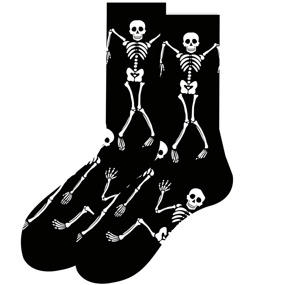 2023 Autumn and Winter New Women\'s Socks Ghost Pumpkin Socks Skeleton Halloween Medium Sleeve Socks