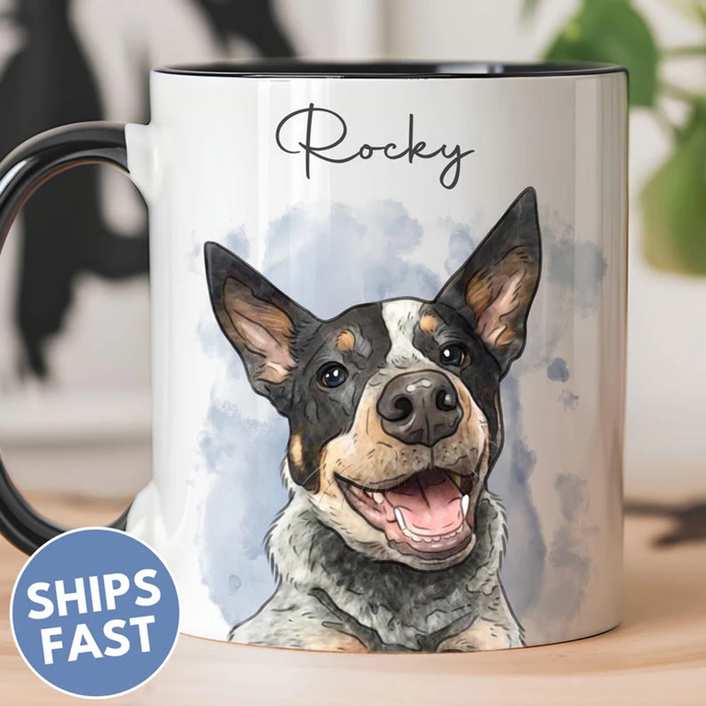 

Personalized Cat Mug And Dog Mug with Pet Photos Customizable Ceramic Cups Unique Gift for Pet Owners Featuring Cat Portraits
