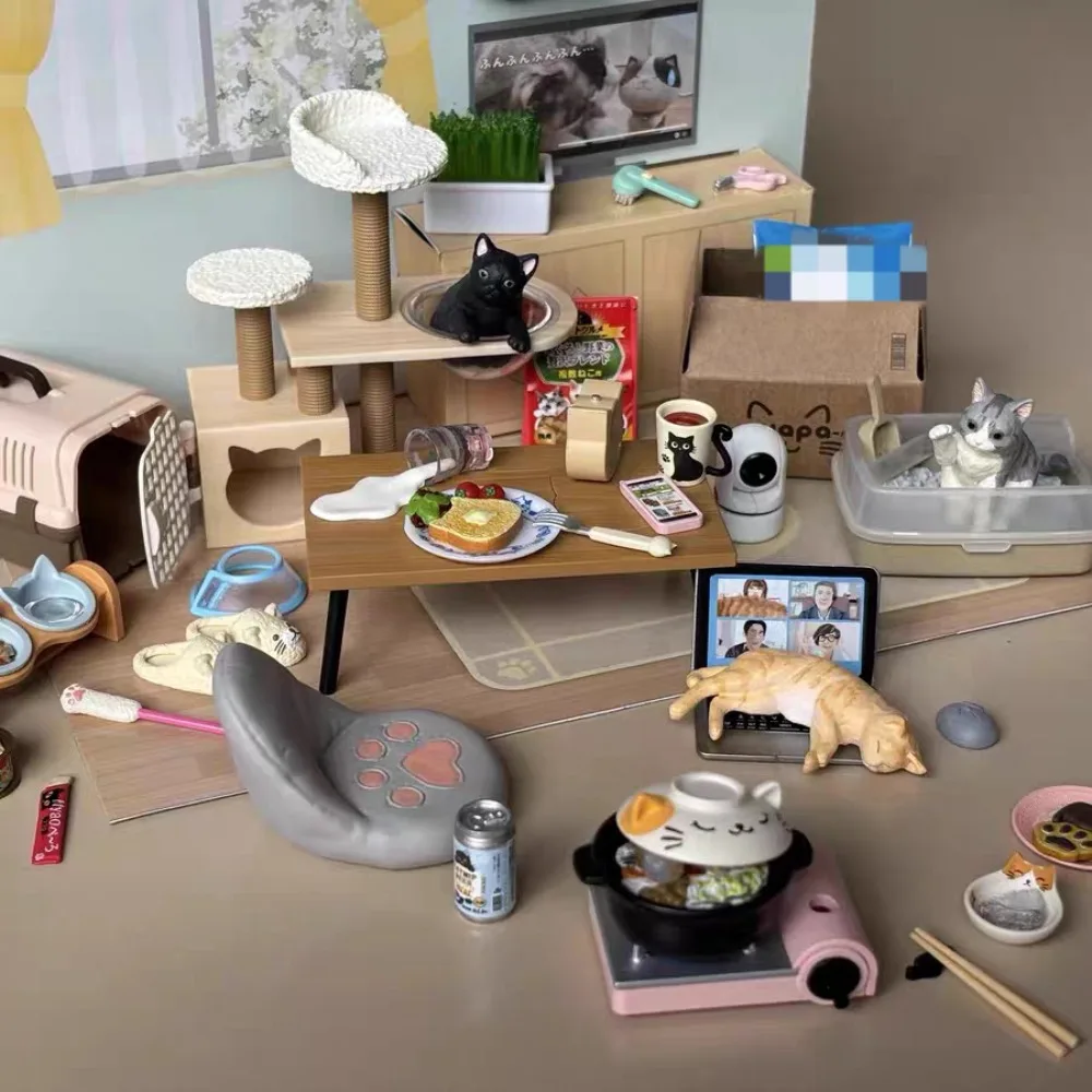Rement Nekota San Life with Cats Blind Box Miniature Scene Kawaii Desk Decor Mystery Box Collectible Toy Surprise Gift for Fan view 2