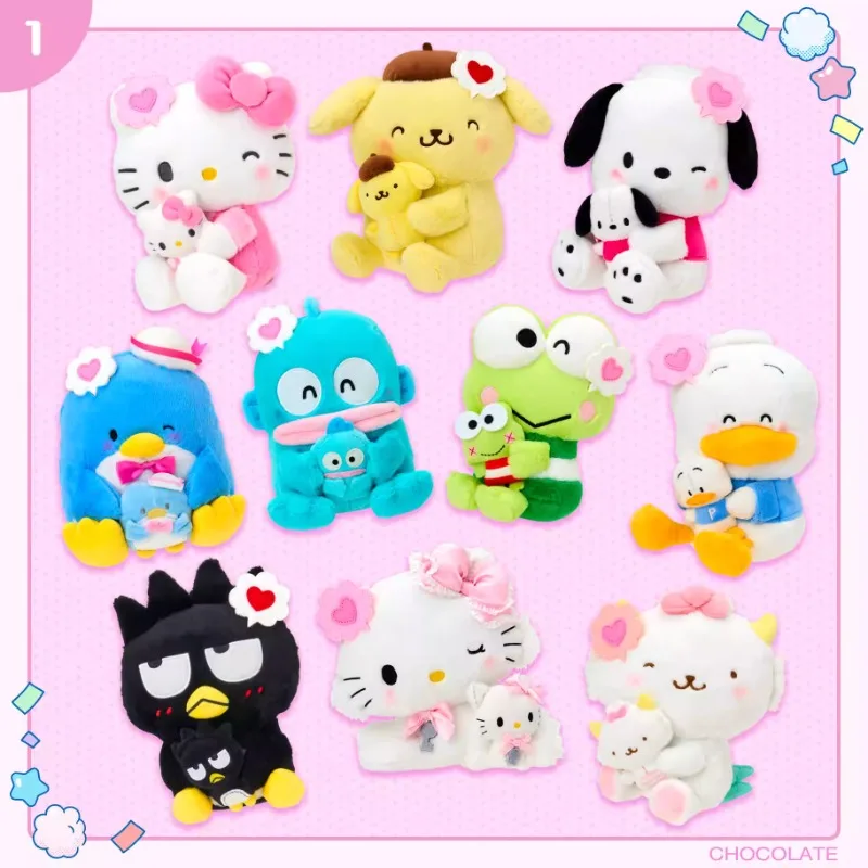 Japanese Sanrio Hugging Doll Melody Usahana Cogimyun Wish Me Mell Anime Plush Decorative Pendant Keychain Kawaii Toys for Girls
