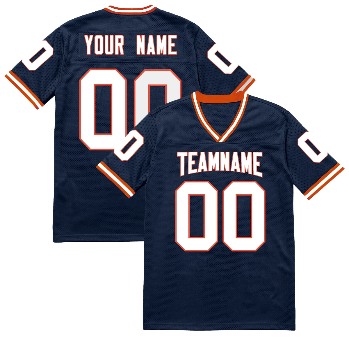 

2025 Custome American Football 3D Printed Polyester T-shirt Team Name Number Football V-neck T-shirt Top Breathable Rugby Jersey