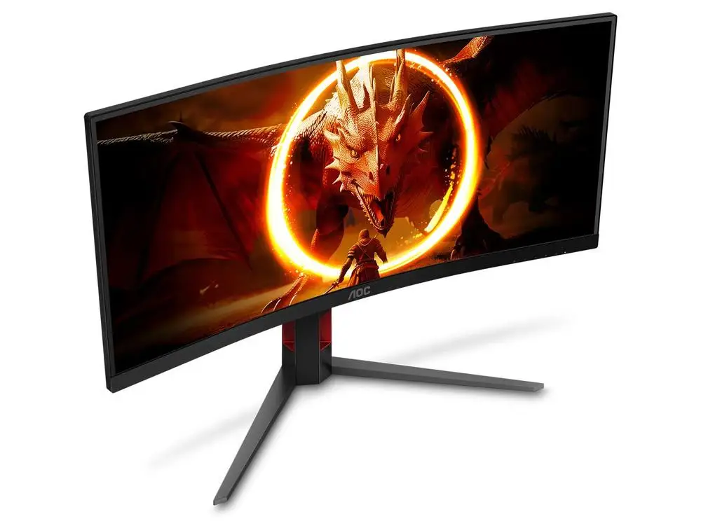 شاشة ألعاب منحنية AOC U34G4C مقاس 34 بوصة WQHD 180 هرتز 0,5 ميجا ثانية HDMI DisplayPort FreeSync U34G4C/57 - Bivolt