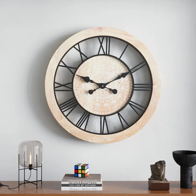 

Bohemian Wind and Iron Wood Combined with Creative Wall Clock