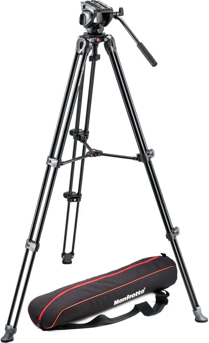 Mvk500Am Lightweight Fluid Video System With Twin Legs And Middle Spreader (Black)