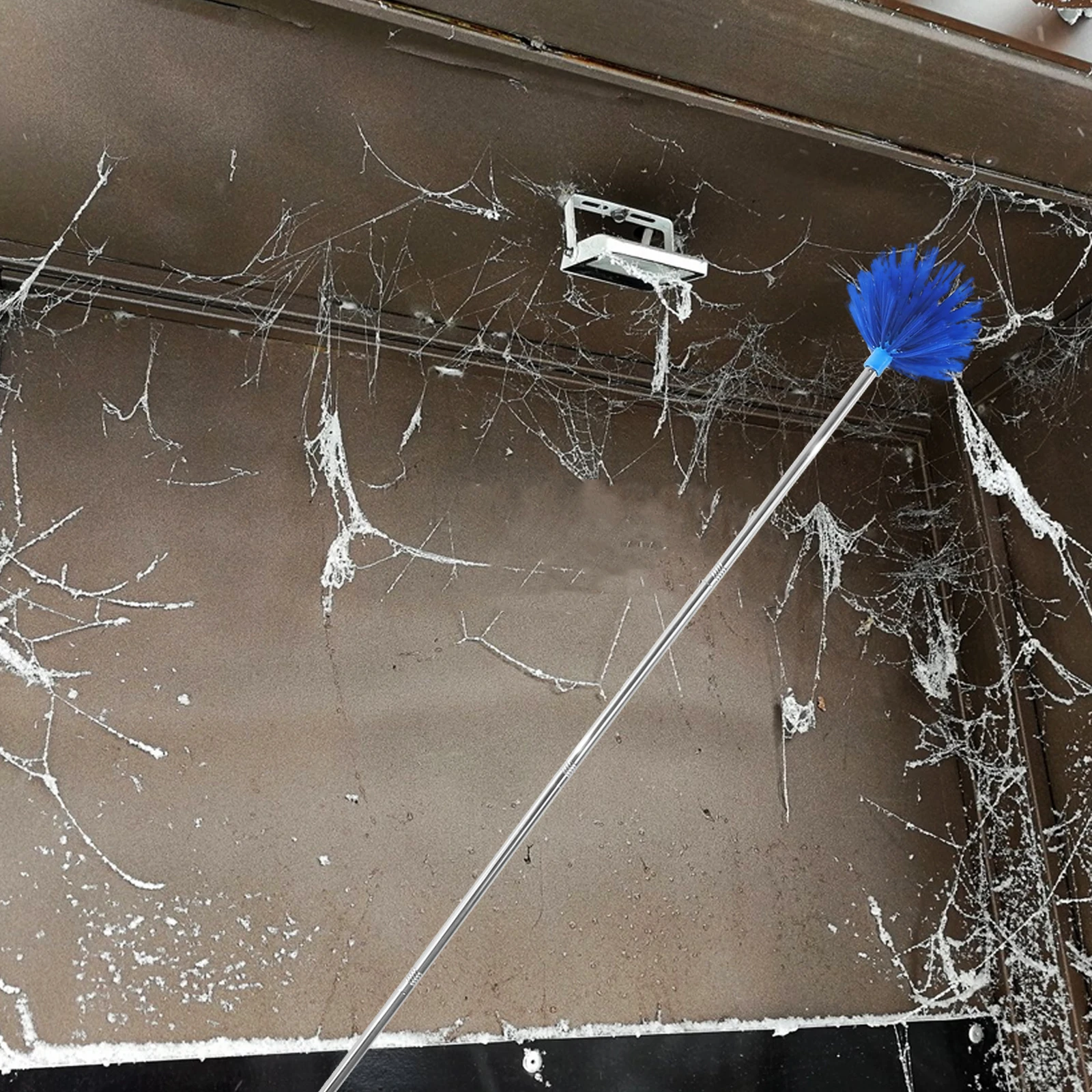 

Spider Web Duster Extendable Pole Lightweight Dust Brush For High Ceilings Indoor Outdoor Cleaning Cobweb Remover Ceiling