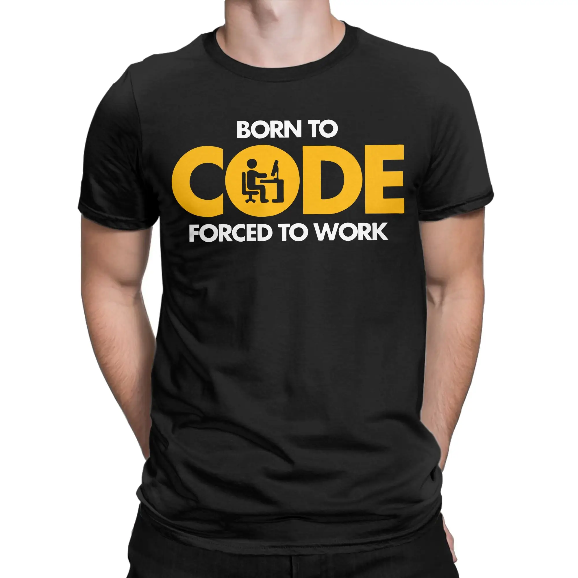 Programmer Programming Developer T Shirt For Men 100%Cotton Clothing Aesthetic Binary Code Blooded O-neck Short Sleeve