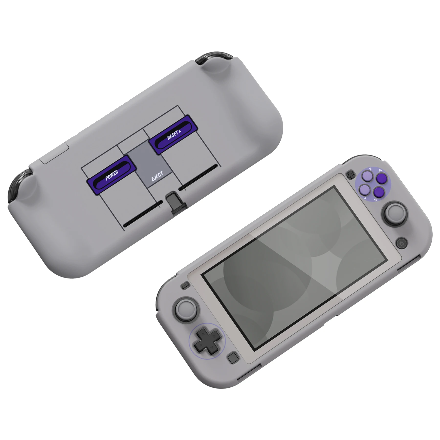 PlayVital ZealProtect Ergonomic Protective Case for NS Switch Lite W/Screen Protector & Thumb Grips - Classics SNES Style