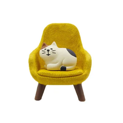 1pc Zakka Japan Cat Sofa Japan Kawaii Miniature Figurines Resin Craft Bookshelf Decoration Collectible Scene Decoration