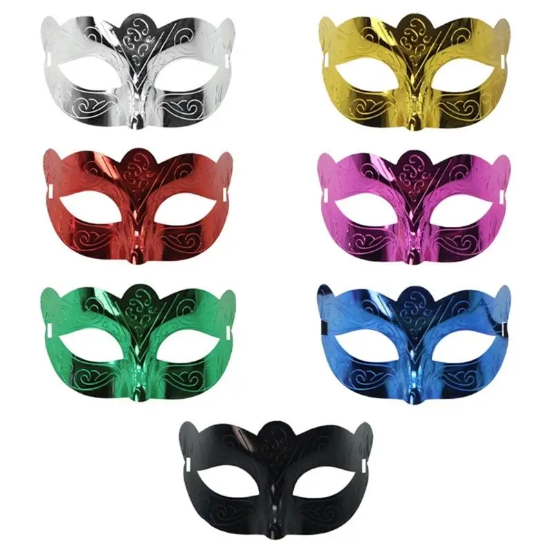 39BB Metallic Masquerade Mask Half Face Halloween Eye Mask for Men Women Halloween Wedding Masquerade Costume Accessories