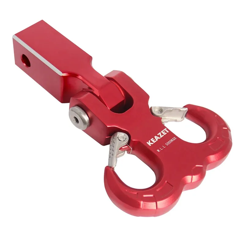 

ZAIQU 11000lbs 5000KGS 7075 Aluminum Forged Sheep Horn Tow Hook 5cmx5cm Square Mouthed Tube Arm Trailer Hitch for Car Accessorie